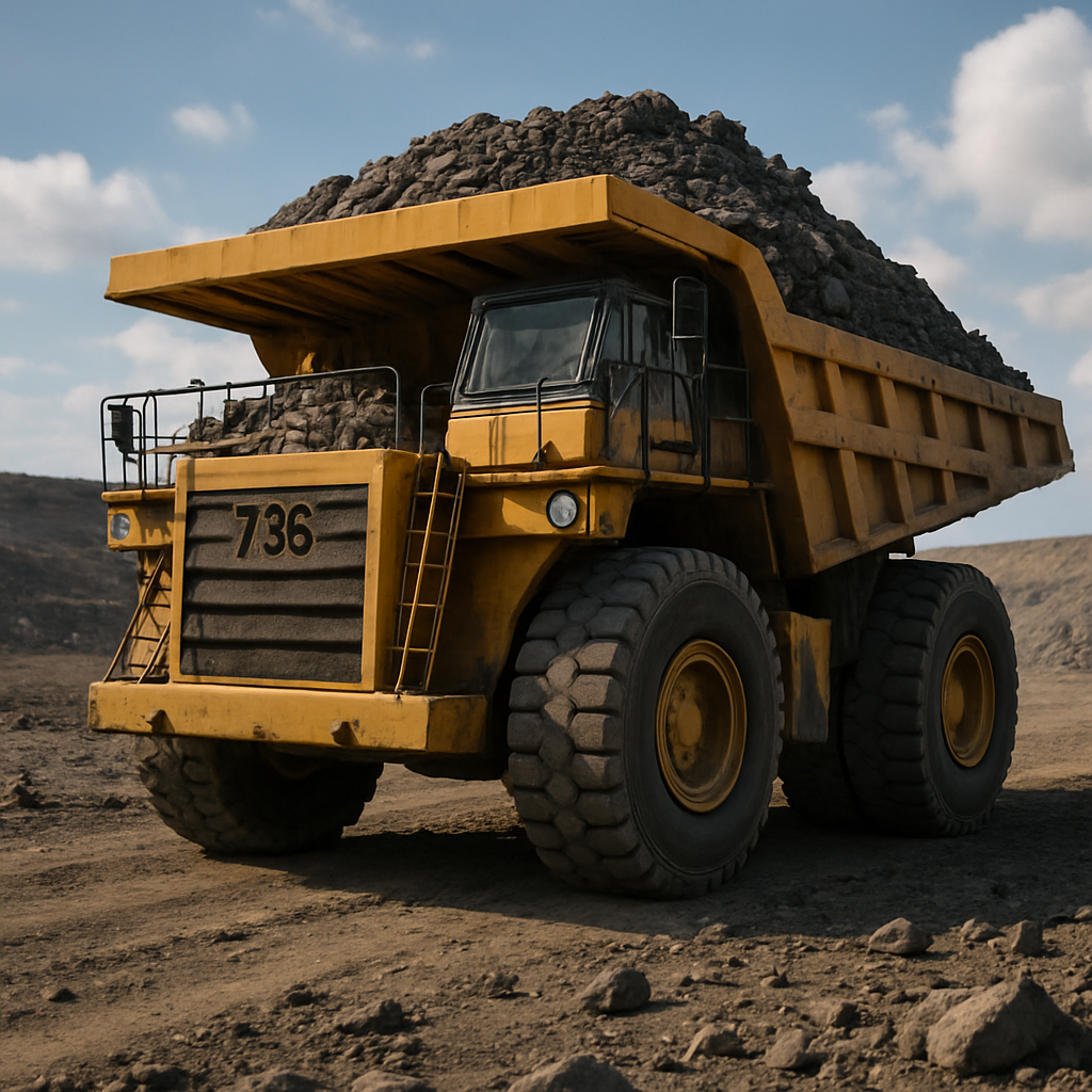 aurora gere uma imagem de caminhão de mineração para mim