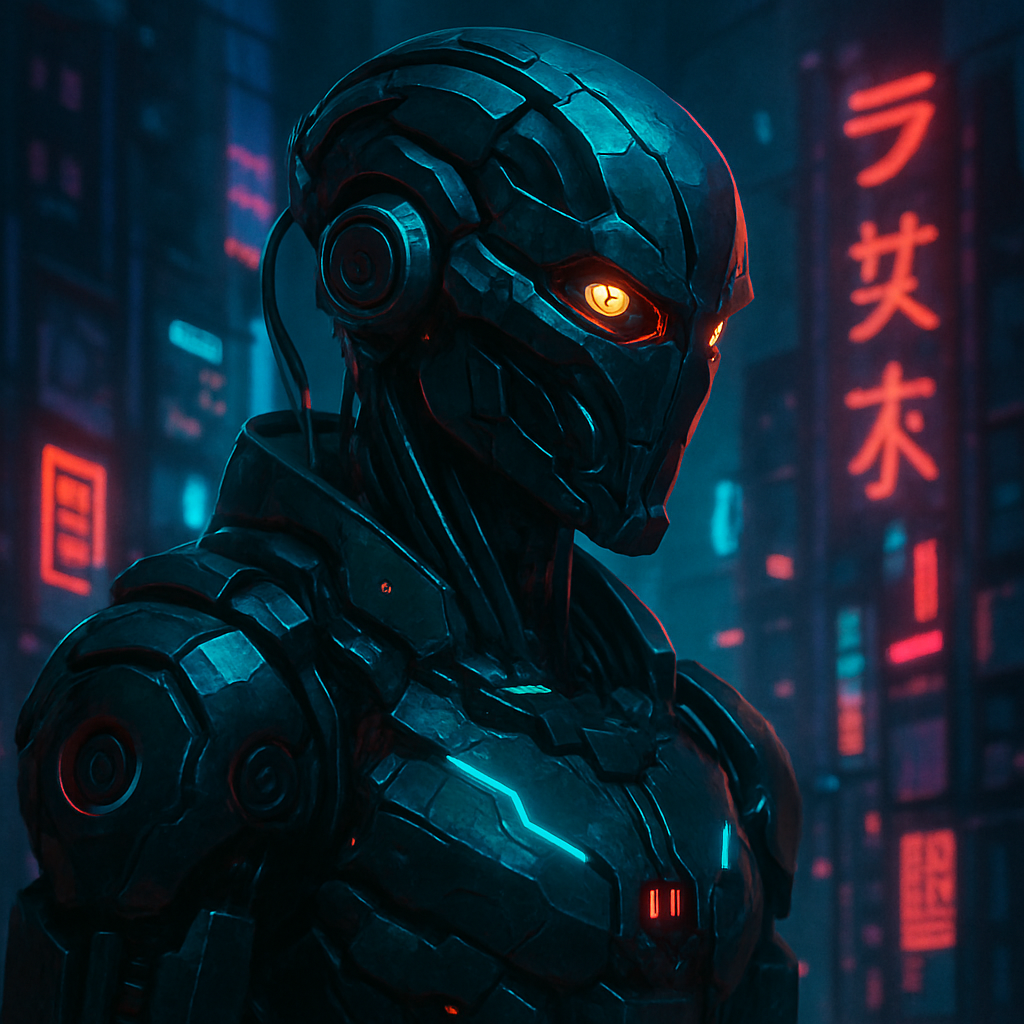 aurora cie para mim um robô cyberpunk