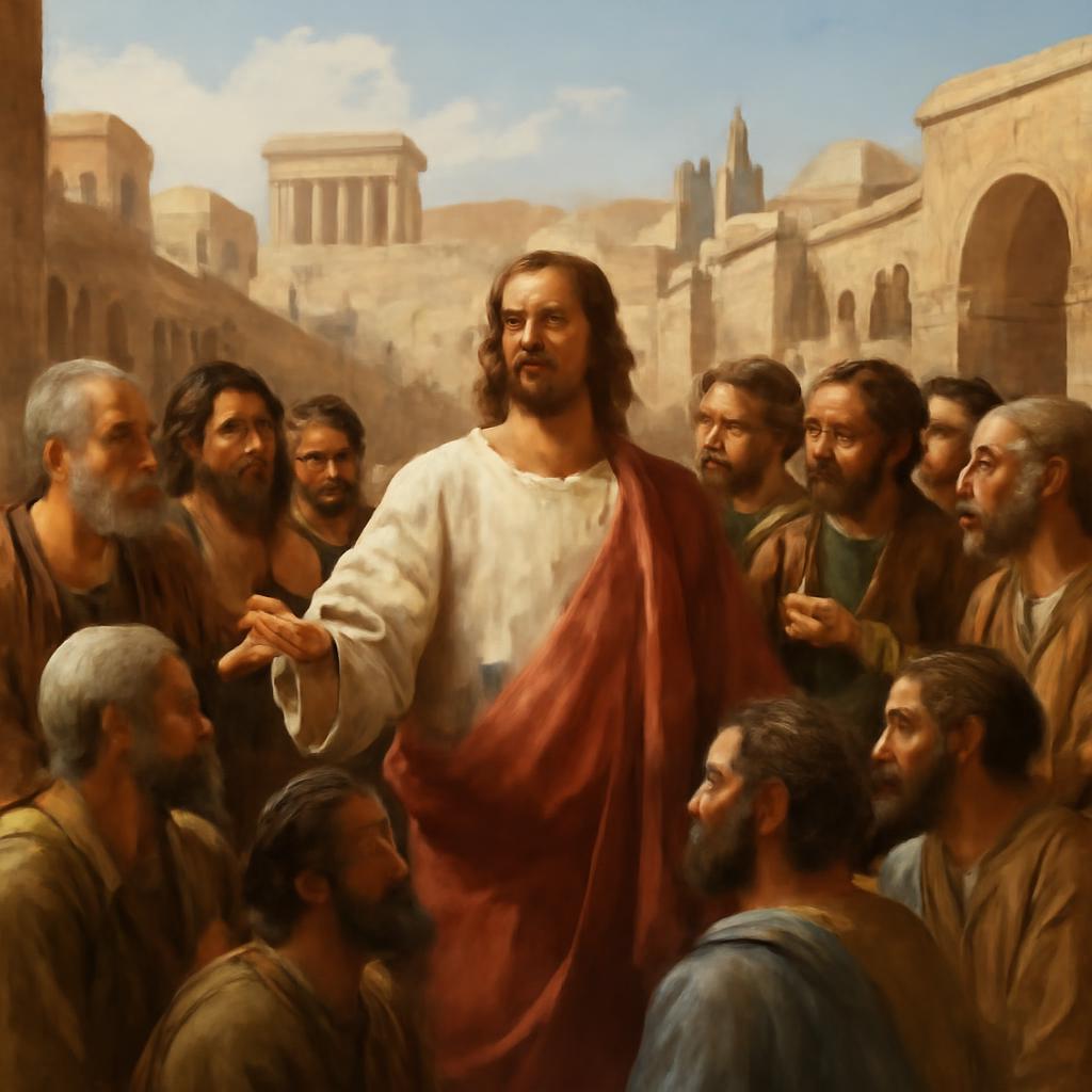 Jesus com seus apóstolo em Jerusalém