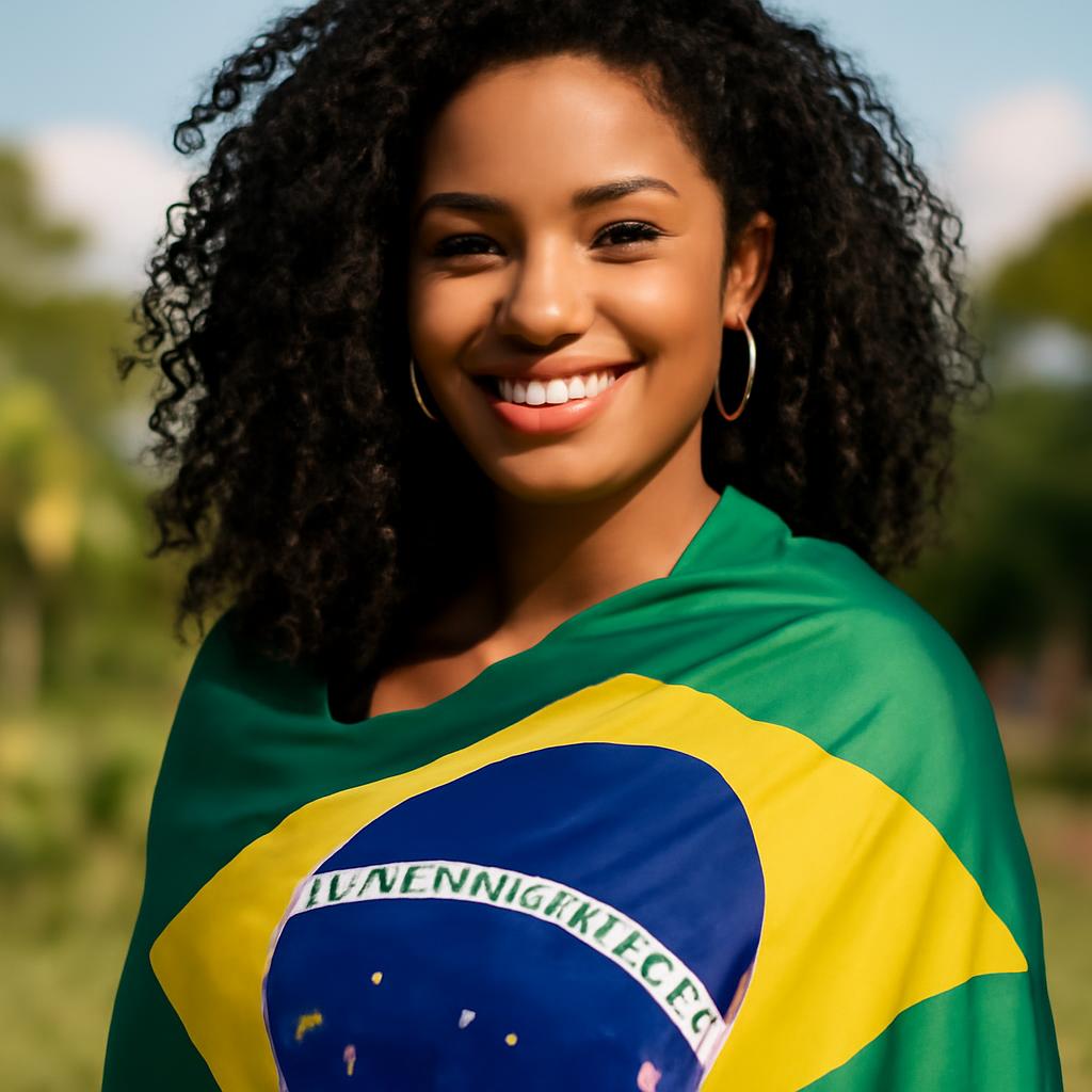 Crie uma imagem em homenagem a bela mulher Brasileira