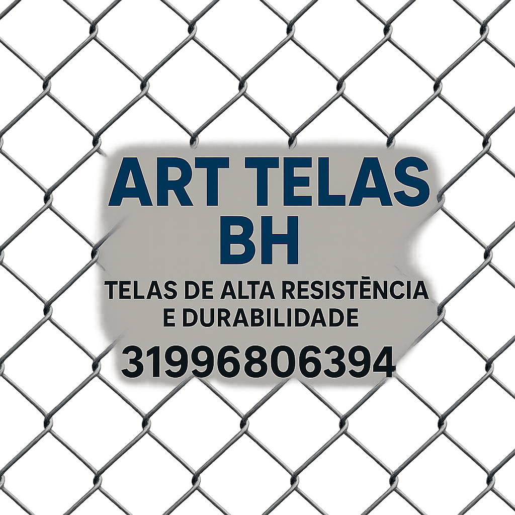Imagem de tela alambrado com a logo ART TELAS BH telas de alta resistência e durabilidade telefone 31996806394