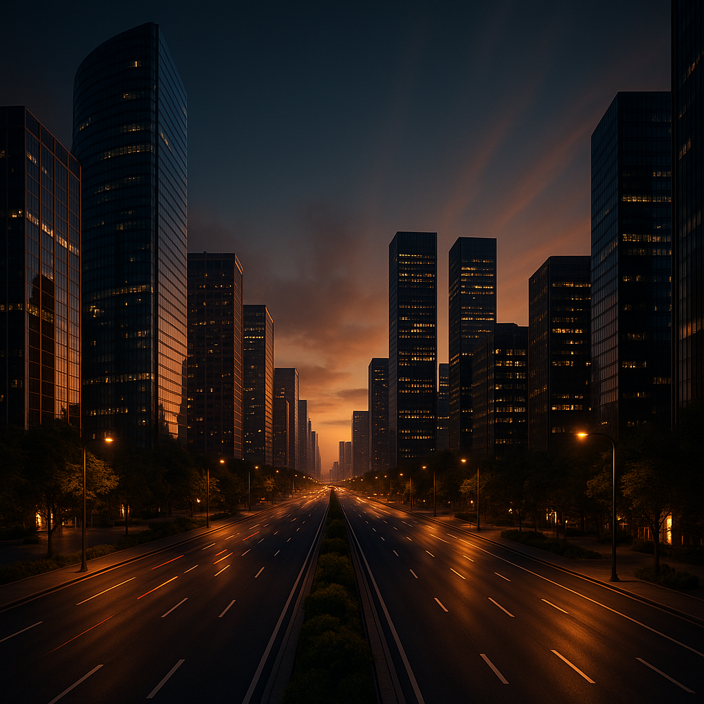 crie uma imagem impactante de uma avenida moderna e bonita para campanha